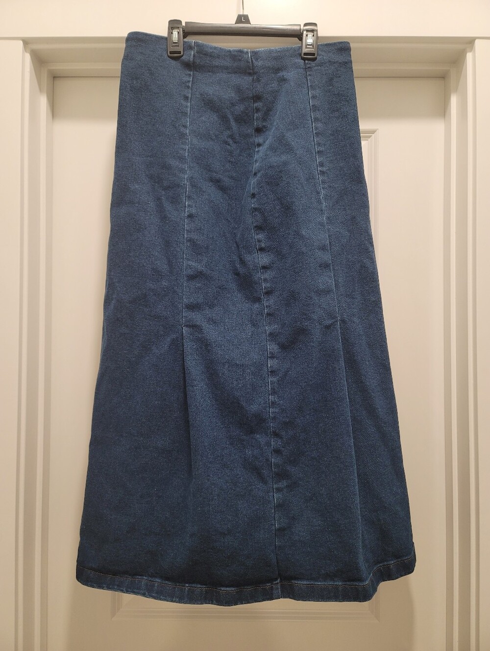 Women's Blue Denim A-Line Maxi Skirt
